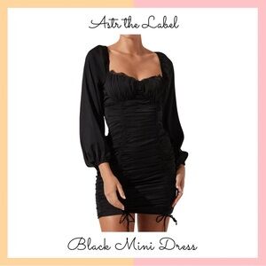 ASTR the Label Black Long Sleeve Mini Dress